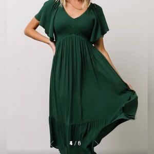 Baltic Born Felicity Smocked Evergreen Maxi Dress